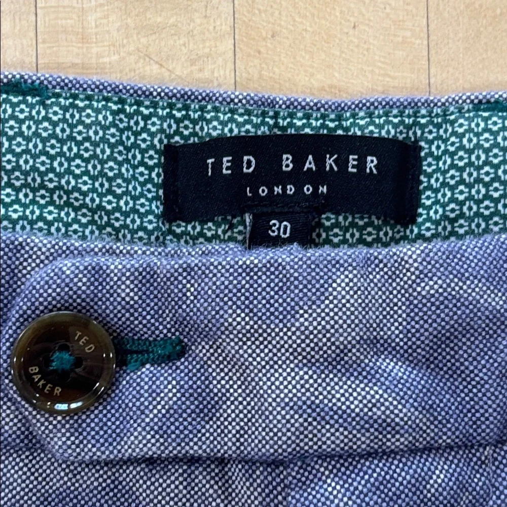 Ted Baker‎ London Men’s Tropical Palm Leaf Floral Chino Shorts Purple 34 Waist
